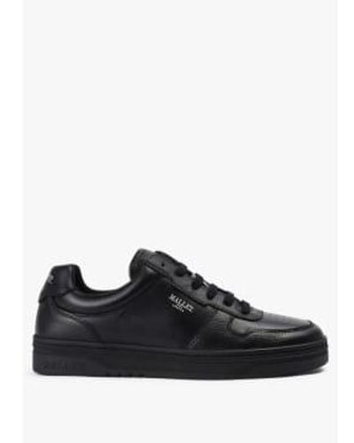 Mallet Mens Bentham Court Tumbled Trainers In - Nero