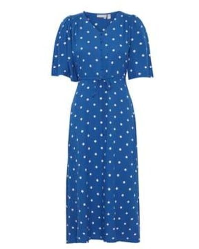 Fransa Kamma Dress In Beaucoup - Blu