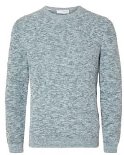 SELECTED Slhvince Cashmere Bering Sea Twist Sweater M - Blue