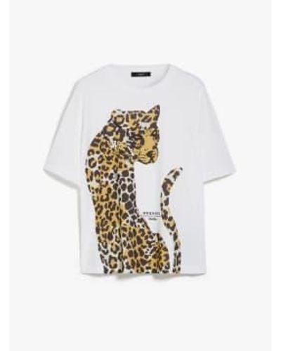 Weekend by Maxmara Viterbo Jaguar Print T-shirt Size: S, Col: - White