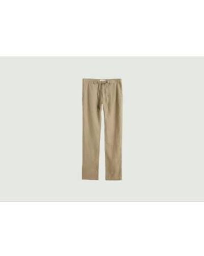 GANT Relaxed Fit Linen Trousers S - White