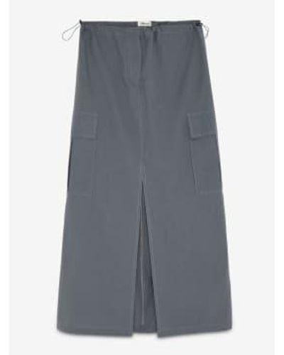 Ottod'Ame Poplin Long Skirt Graphite Uk 8 - Grey