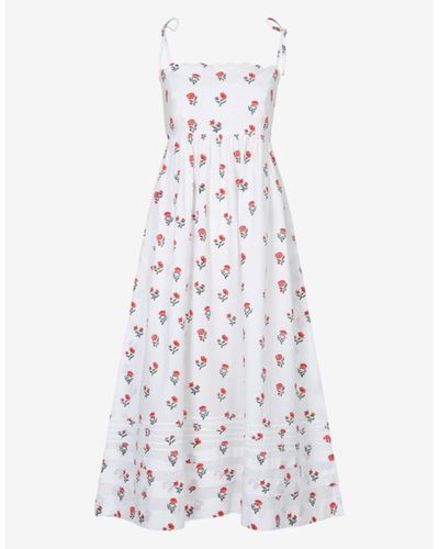 Pink City Prints Mini Blossom Crete Dress - White