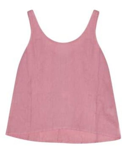Cashmere Fashion Crossley Linen Top Loal S / - Pink