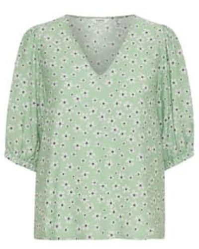 B.Young Ibano Woven Top Fair Flower 38 - Green