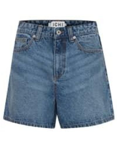 Ichi Haveny Denim Shorts-medium Stonewash-20121297 34(uk6-8) - Blue