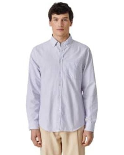 Portuguese Flannel Belavista Classic Stripe Shirt Lavender - Blu