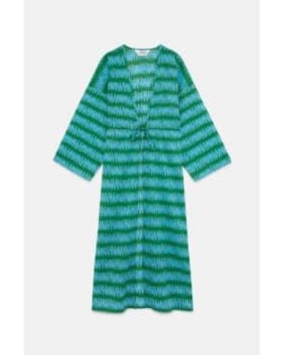 Compañía Fantástica Summer Vibes Striped Kimono S - Green