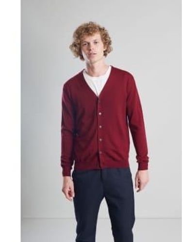 L'Exception Paris Cárdigan lana merino rojo buros