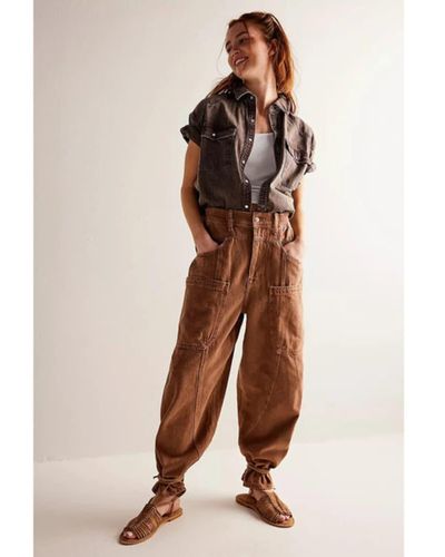 Free People New School Relaxed Jeans - Brown