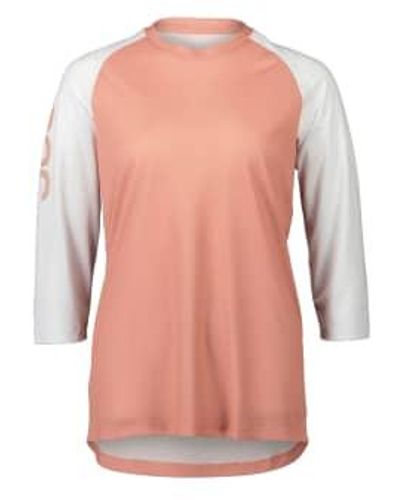 Poc T-shirt Mtb Pure 3/4 Rock Salt/hydrogen - Pink