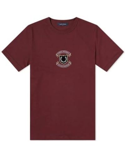 Fred Perry Authentic embroidered shield tee - Rojo