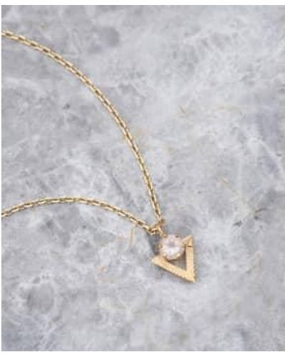 Zoe & Morgan Gold Rose Quartz Necklace - Gray