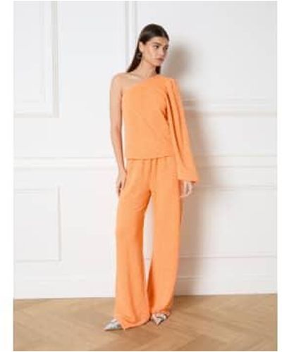 Refined Department | Nova Knitted Flowy Pants Xs - Orange