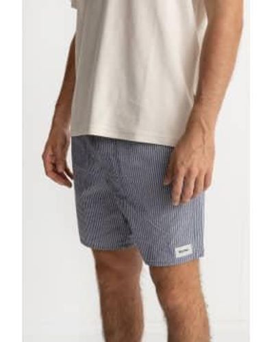Rhythm Seersucker stripes jam shorts - Gris