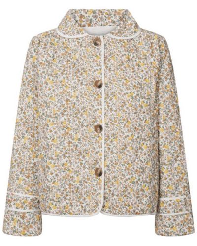 Lolly's Laundry Viola Yellow Quilted Jacket - Grey