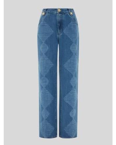 Hayley Menzies Jeans anchos con diamantes láser - Azul