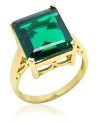 Shyla Claudia Ring Small / Emerald - Metallic