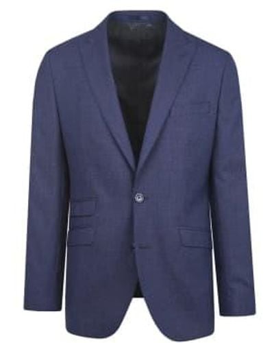 Torre Micro Houndstooth Suit Jacket Black - Blu