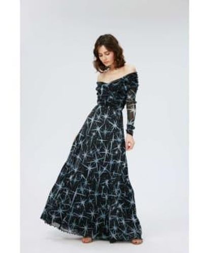 Diane von Furstenberg Stassi Magic Stars Maxi Dress Size: S, Col: - Blue