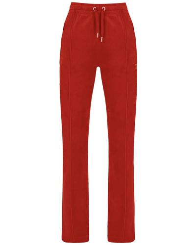 Juicy Couture Tina Classic Velour Diamante Bottoms - Red