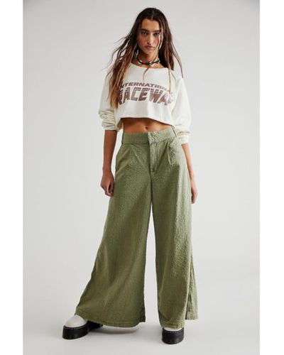 Free People Pieces Of Us Wide Leg Pants - Green