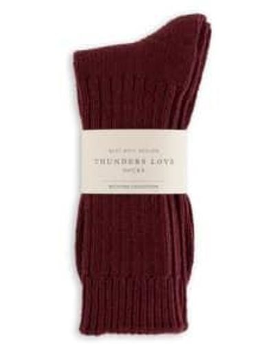 Thunders Love Color Block Ribbed Burgundy 40-45 - Red