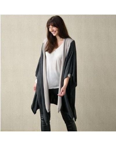 Luella Large Two-tone Cashmere Wrap Dove/charcoal Onesize - Gray