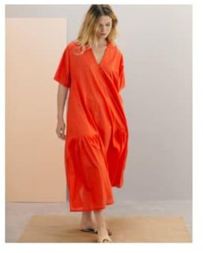 Pluto on the Moon Coral Red Leony Long Maxi Dress 40
