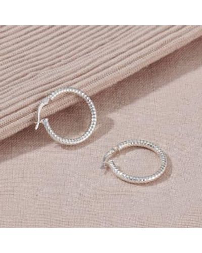 Posh Totty Designs Diamond Cut Hoop Earrings Sterling - Pink
