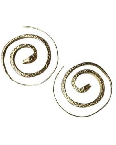 CollardManson Plated 925 Silver Snake Spiral Earrings - Metallizzato