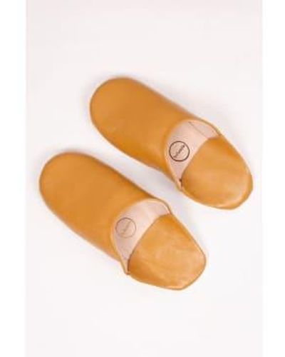Bohemia Designs Leder Babouche Basic Slipper in Ocker - Orange