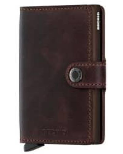 Secrid Chocolate Mini Wallet Vintage One Size - Brown