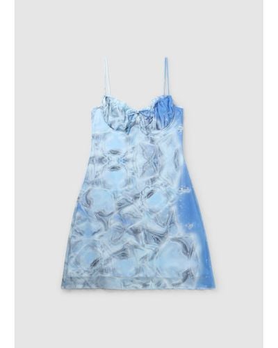 Fiorucci Vestido Balconette con estampado hielo en azul