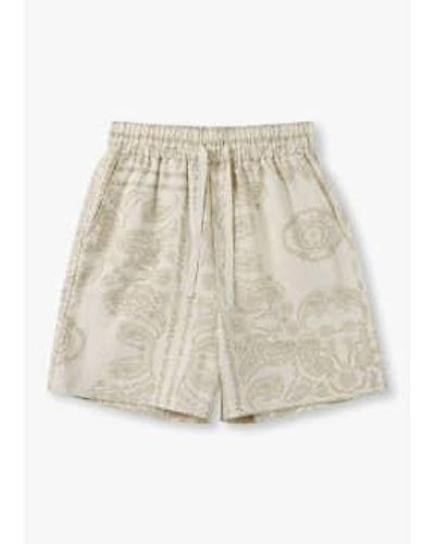Les Deux Herren Lesley Paisley Shorts in leichten Elfenbein - Natur