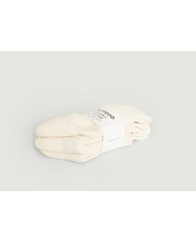 RoToTo Paquet 3 paires chaussettes côtelées - Blanc
