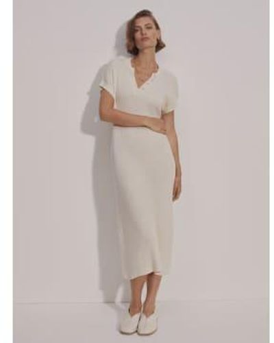 Varley Aria Knit Midi Dress Whitecap L - Gray