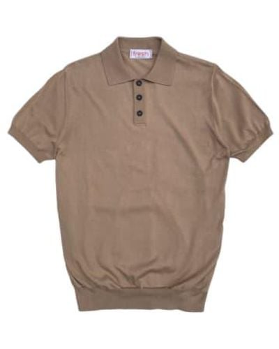 Fresh Weller Extra Fine Cotton Knitted Polo - Brown