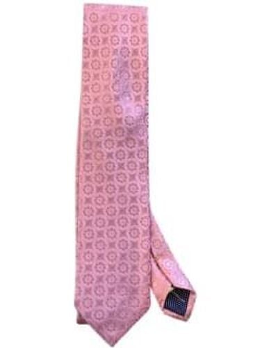 Eton Cravate en soie tissée florale - Rose