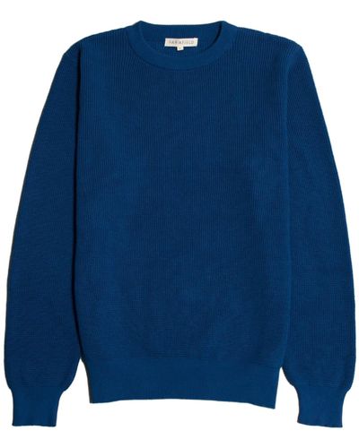 Far Afield Zaca Crew Sweater algodón orgánico - Azul