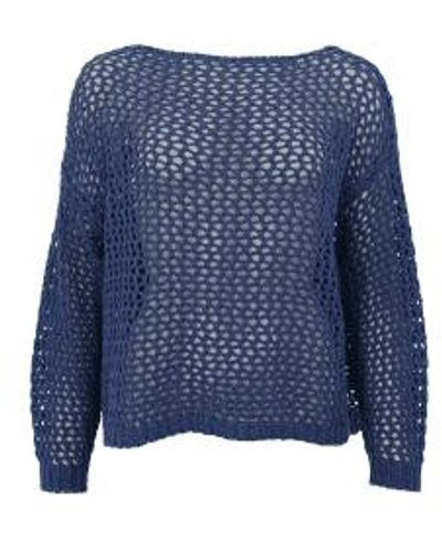 Black Colour Zelma Knitted Sweater Onesize - Blue
