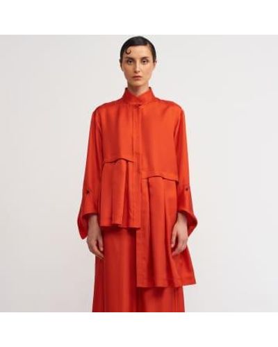 New Arrivals Nu Pleated Shirt - Rosso