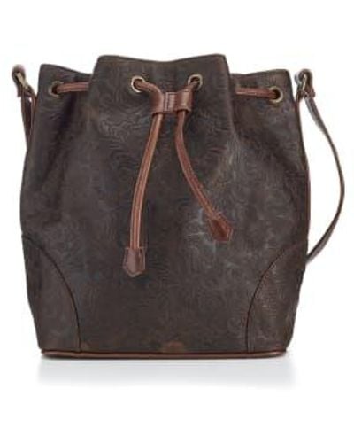 CollardManson Bucket Bag Floral - Brown
