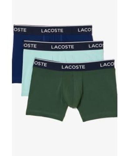Lacoste Mens Pack Of 3 Casual Trunks 1 - Blu