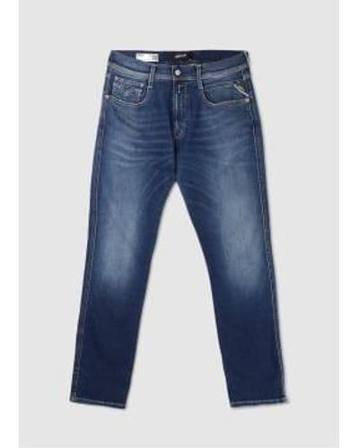 Replay Herren anbass hyperflex original jeans in dunkelblau