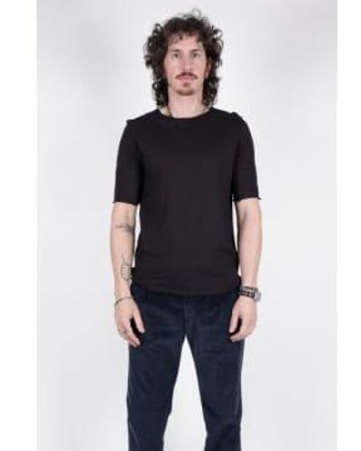 Hannes Roether Raw Edge Neck T-shirt Extra Large - Black