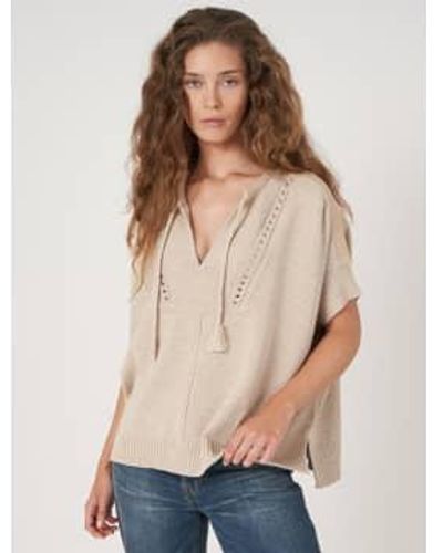 Repeat Cashmere 400958 Sand/mango One Size - Natural