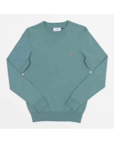 Farah Suéter algodón punto mullen en azul - Verde