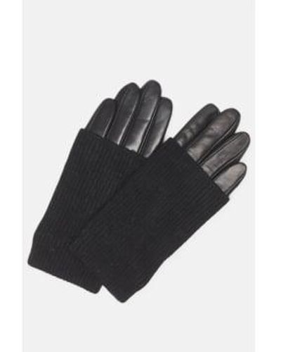 Markberg Helly And Cable Knit Gloves - Nero