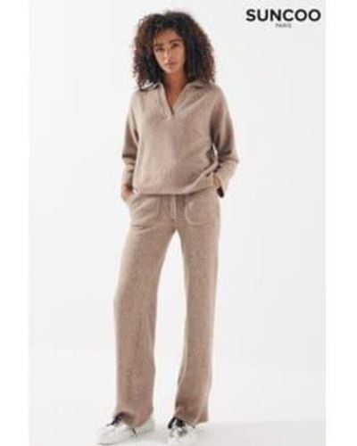 Suncoo Knitted Lounge Trousers - Natural